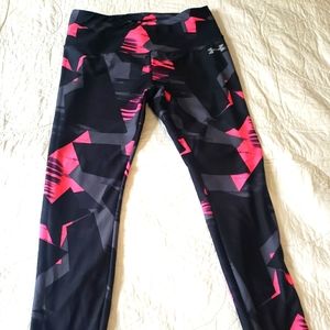 Underarmour hot pink black athletic leggings size large